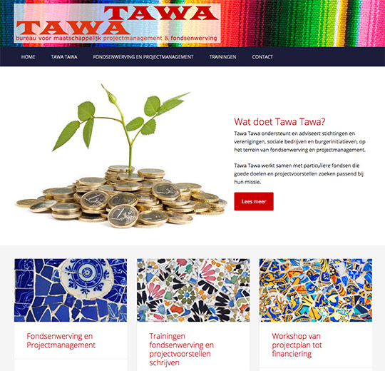 Website van Tawa Tawa