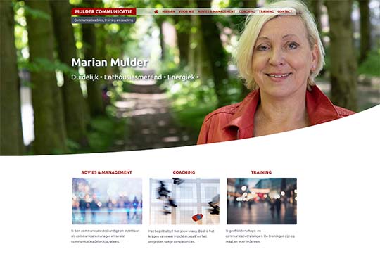Website van communicatieadviseur Marian Mulder