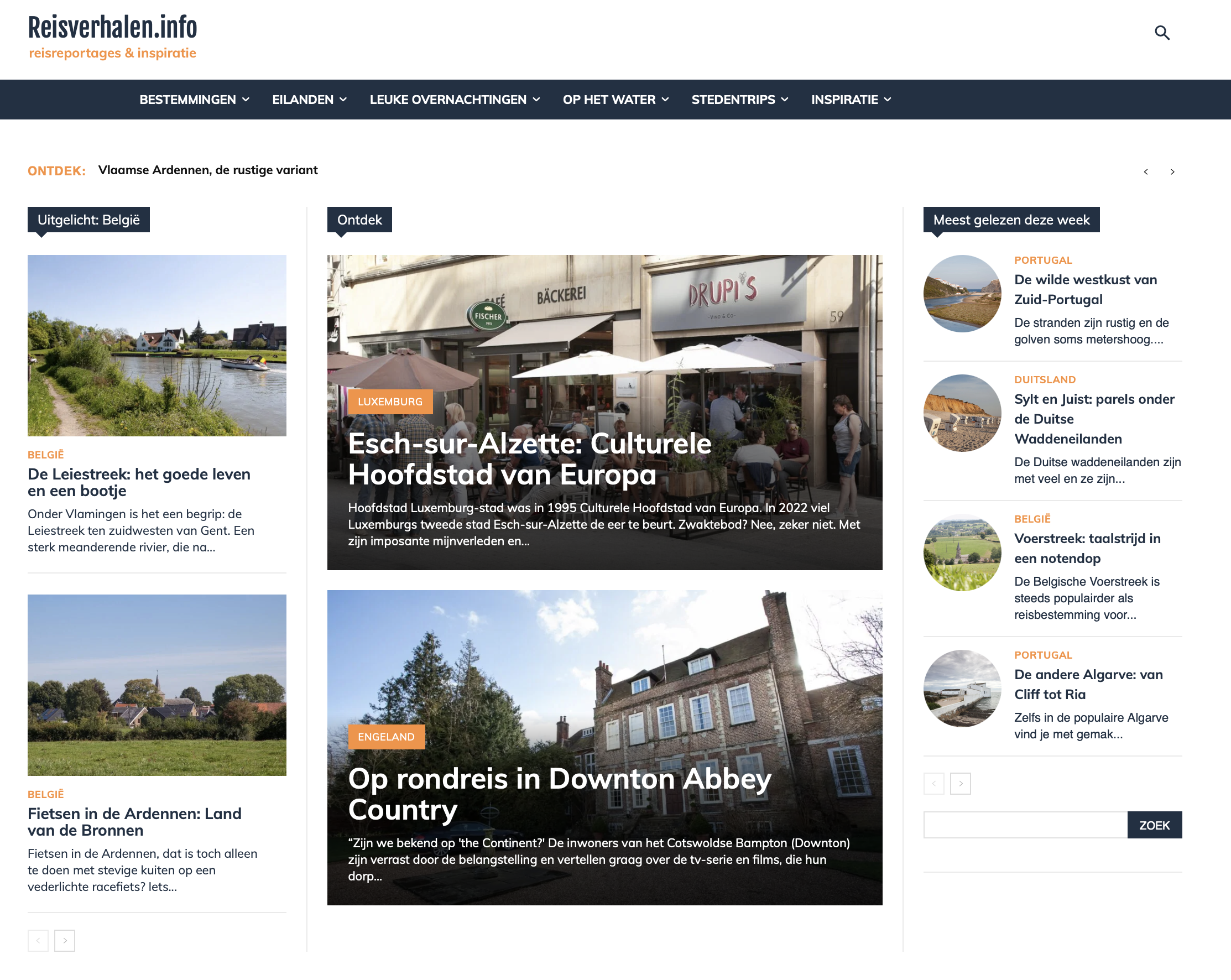 WordPress website over reizen